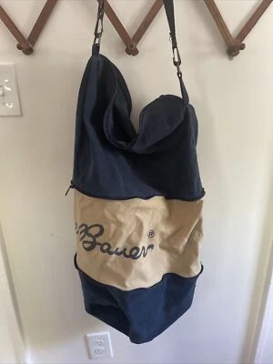$15.99 • Buy VTG Eddie Bauer Navy Blue Khaki Expandable Duffle Bag Travel Bucket Tote Canvas