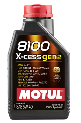 Motul 8100 X-CESS GEN2 5W40 - 1L - Fully Synthetic Engine Motor Oil • $18.51