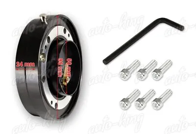 Jdm Black 6-hole Steering Wheel 1  Thin Quick Release Short Hub Adapter Kit • $18.50