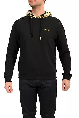 Versace Men's Black Logo Barocco Print Hooded Sweatshirt Hoodie • $299.99