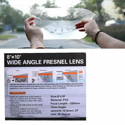 £7.95 • Buy WIDE ANGLE CAR REAR WINDOW FRESNEL LENS  VIEW OPTICAL 8 X10  Reversing Parking