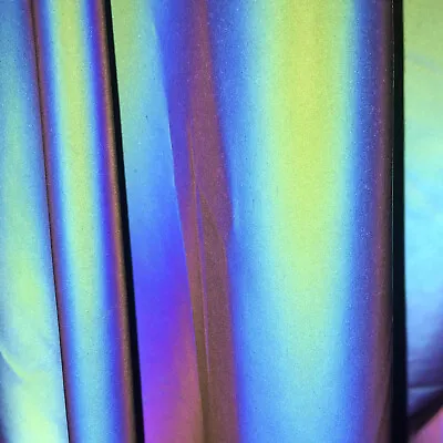 Iridescence Reflective Fabric Iridescent Mirrored Holographic Magic Cloth Craft • $37.99