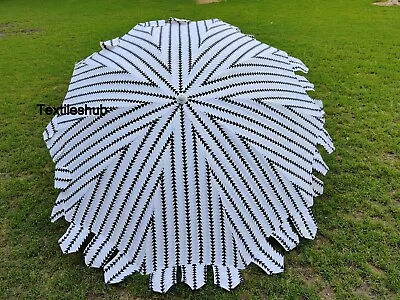 $201.84 • Buy Indian Black Striped Umbrella Beach Sun Shade Outdoor Parasol Designer Umbrellas