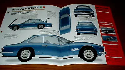★★1968 Maserati Mexico Spec Sheet Brochure Photo Poster Print 68 66 67 69 70 -72 • $11.69