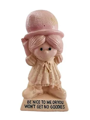 W & R Berries Figurine  Be Nice To Me Or You Won’t Get No Goodie Pink 7” Vintage • $19.95