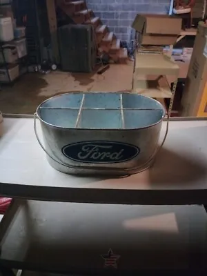 Vintage Ford Dealership Novelty Bucket Metal Car Show Display Piece Man Cave • $20