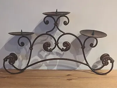 WROUGHT IRON Vintage 3 Branch Candelabra. VGC. • £16.95