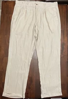 Alan Flusser Tan Linen/Rayon Pants Men’s Size 40x32 • $13.99