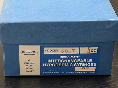 Box Of Dozen 5017 Micro-Mate 5cc Interchangeable Hypodermic Lock Tip Syringes • $120