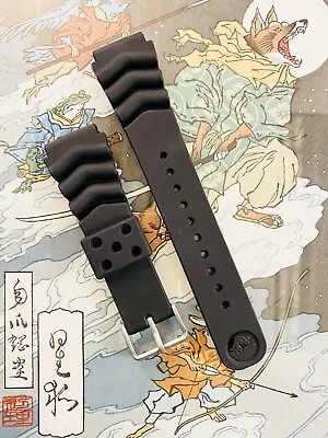 Seiko Diver Watch Band Strap SKX007 SKX009 22mm Black Rubber Vent Z22 4FY8JZ • $16.95