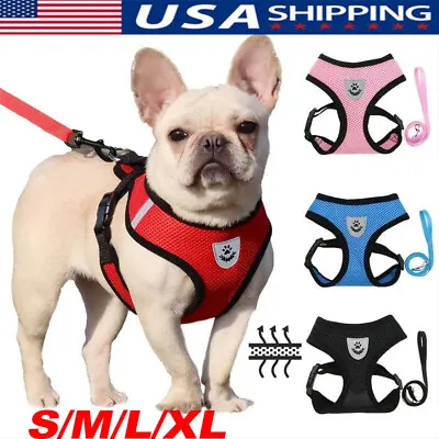 New Cat Dog Pet Harness Adjustable Control Vest Dogs Reflective S M L XL Leash • $5.81