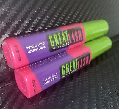 Lot Of 2 Maybelline Great Lash Limited Edition Mascara- Color: Vision In Violet • $32.54