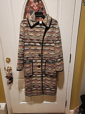 Missoni Wool Coat Multi Color Sz M  Quilted Winter Coat • $430