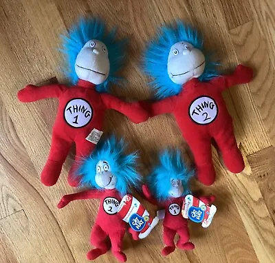 $15.95 • Buy Cat In The Hat THING 1 & THING 2 Plush Lot Set Of 4 - Large & Small