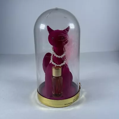 Vintage Max Factor Perfume Sophisti Raseberry Cat Feather Tail Rhinestone Eyes • $20