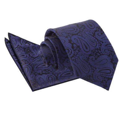 £9.99 • Buy Mens Tie Hanky Set Woven Floral Paisley Classic Skinny Wedding Necktie By DQT
