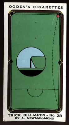 £2 • Buy Tobacco Card, Ogdens, TRICK BILLIARDS, 1934, Potting A Ball With A Penny, #28