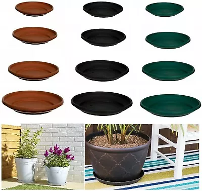 £11.89 • Buy Plastic Saucer Base Round Plant Flower Pot Plate Water Drip Tray Planter Garden 