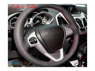 Coating Steering Wheel Cover Genuine Leather For Fiesta Mk6 VI • $59.05