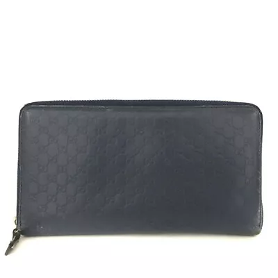 GUCCI Micro Ssima GG Logo Leather Zip Around Long Wallet/9Y0146 • $18.50