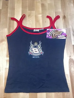 VTG '04 Dale Earnhardt Jr. #8 SZ Small NASCAR Racing Logo Double Strap Tank Y2K • $19.99