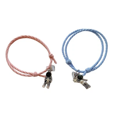 £5.16 • Buy 2 Pcs Magnetic Astronaut Hair Ties Couple Bracelet Charm Braclets Hair Rope