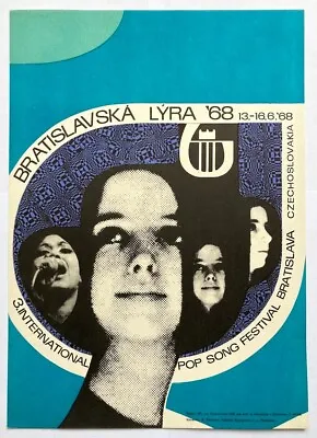 Original Vintage Poster RUDOLF ALTRICHTER - BRATISLAVSKA LYRA - FESTIVAL - 1968 • $115