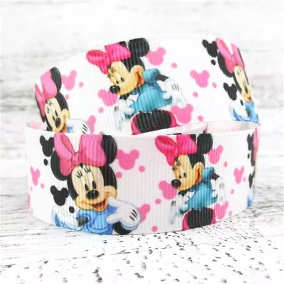 Minnie Mouse Grosgrain Ribbon 22/38mm Wide 1m 2m 5m  Lengths • £1.90