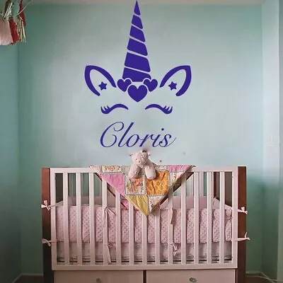 Custom Name Unicorn Wall Decal Girl Personalized Name Unicorn Horse Wall Sticker • $8.79