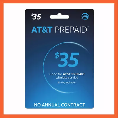 AT&T $35 Prepaid Refill Reload Card Fast Delivery Loaded To Your Number Directly • $38.50