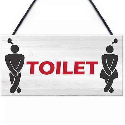 Retro Toilet Sign Funny Vintage Pub Bar Club Hanging Plaque Bathroom Loo Door • £3.99