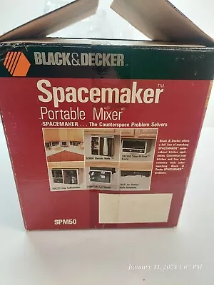 Vintage Black And Decker Space Maker Portable Mixer SPM50 Under Counter Open Box • $28.95