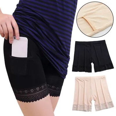 Summer Women Safety Shorts Pants With Pocket Under Skirt Shorts Solid Boxer • £4.84