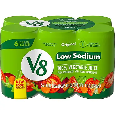 $24.10 • Buy V8 Low Sodium Original 100% Vegetable Juice 5.5 Oz. Can (Total Of 24)
