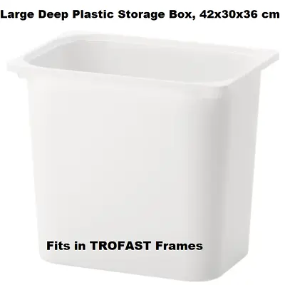 Large Deep Plastic Storage Box Toys Boxes Heavy Duty Strong Stackable Container • £16.15