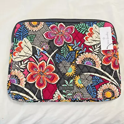 VERA BRADLEY 14  Quilted Cotton Laptop Sleeve Kauai Floral Colorful NWT MSRP $59 • $29.97