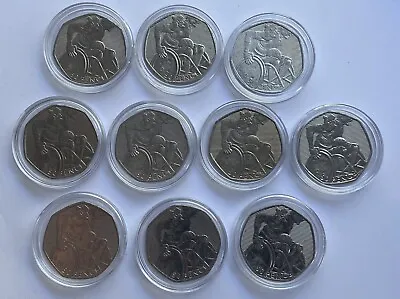 2011 London Olympics 50p Coin’s Wheelchair Rugby  X 10 Job Lot • £24.75