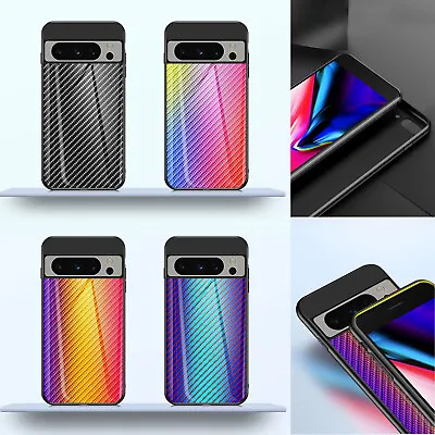 For Google Pixel 8 7 Pro/7A Slim Carbon Fiber Tempered Galss Gradient Case Cover • $9.99