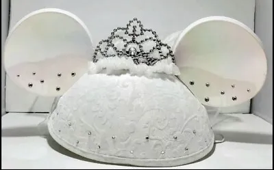  Disney Parks Bride Mickey Mouse Ears And Veil Hat Wedding Tiara • $25