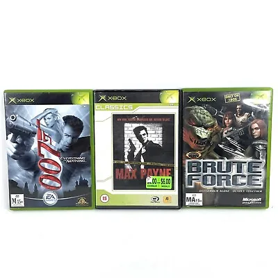 3x Xbox Adventure Shooters James Bond 007 Brute Force Max Payne • $29.95