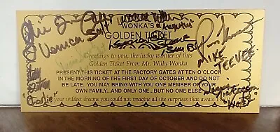 AUTOGRAPHED X7 WILLY WONKA GOLDEN TICKET SIGNED All 5 Kids + Sam B & Mrs Bucket • $841.35