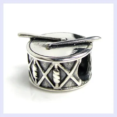 925 Sterling Silver Music Instrument Drum Stick Bead For European Charm Bracelet • $22.98