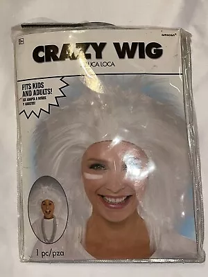 Crazy Wig White Amscan Fits Kids And Adults 1 Piece NEW In Package • $11.25