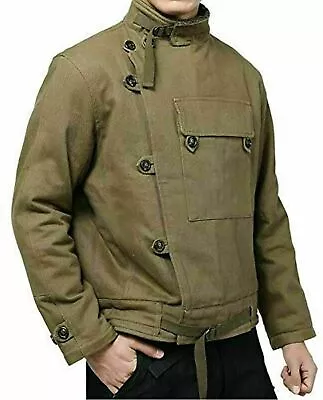 Men Vintage Swedish Army Military Tank Motorcycle Winter Warm WW2 Cotton Jacket • $29.99