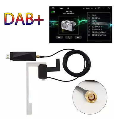 Digital DAB+ Car Adapter Tuner Audio Box USB Receiver Antenna Android Navigation • £23.71