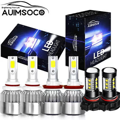 For GMC Sierra Pickup 2007-13 Combo LED Headlight Kits High / Low Beam+Fog Bulbs • $38.99