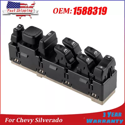 1588319 Power Window Switch Front Driver Left Side Black For Chevy Silverado • $85