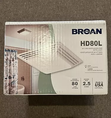 Broan HD80L Heavy Duty 80 CFM Ventilation Fan With Light - New Open Box • $50