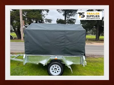 7x5 Galvanised Full Welded Tipper Box Trailer With 900mm Removable Cage & Canvas • $2699