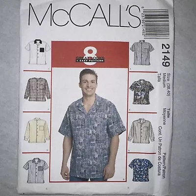 McCalls Pattern 2149 Mens Shirts 8 Looks Size Medium 3840 UNCUT • $6